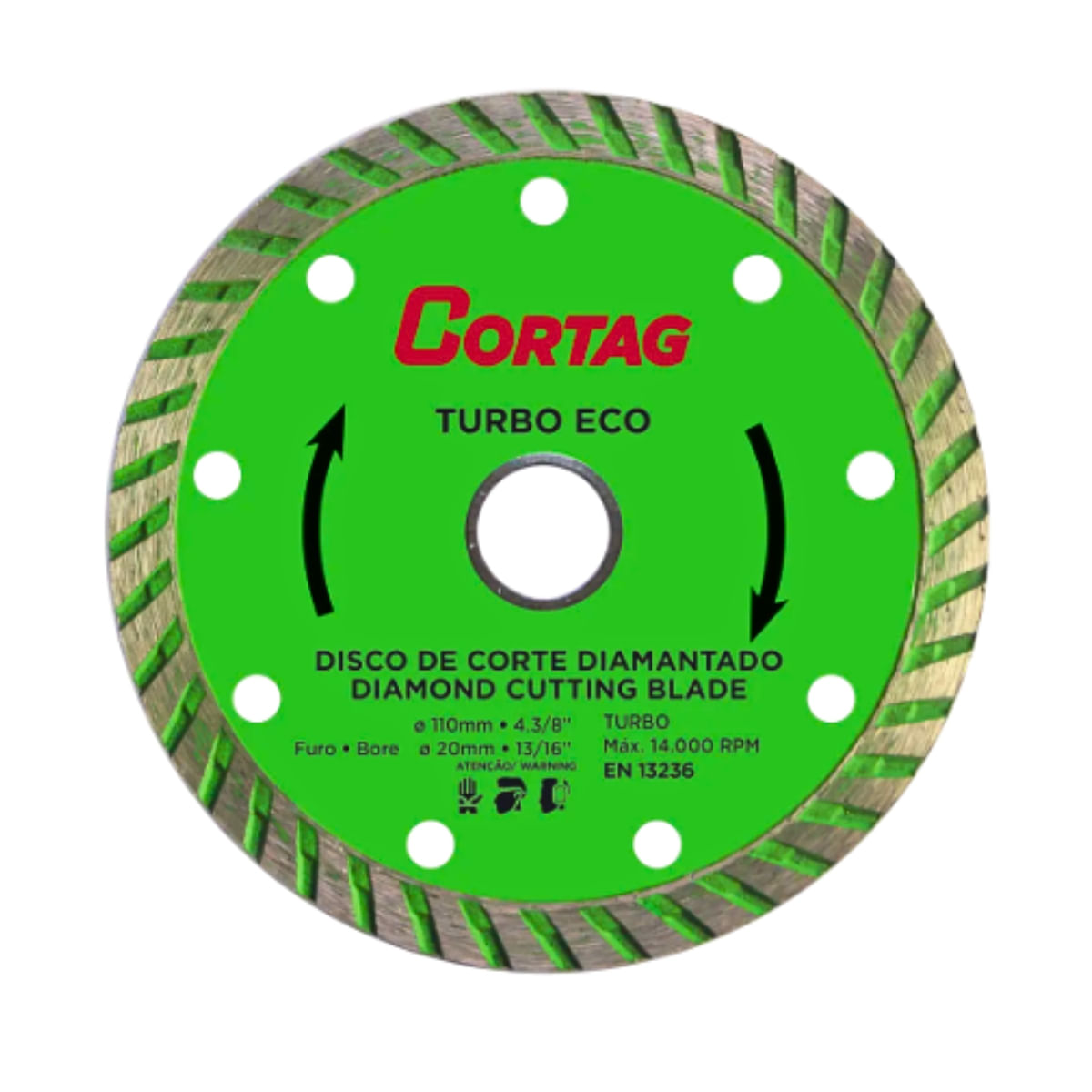 Disco De Corte Diamantado Turbo ECO 110MM - CORTAG